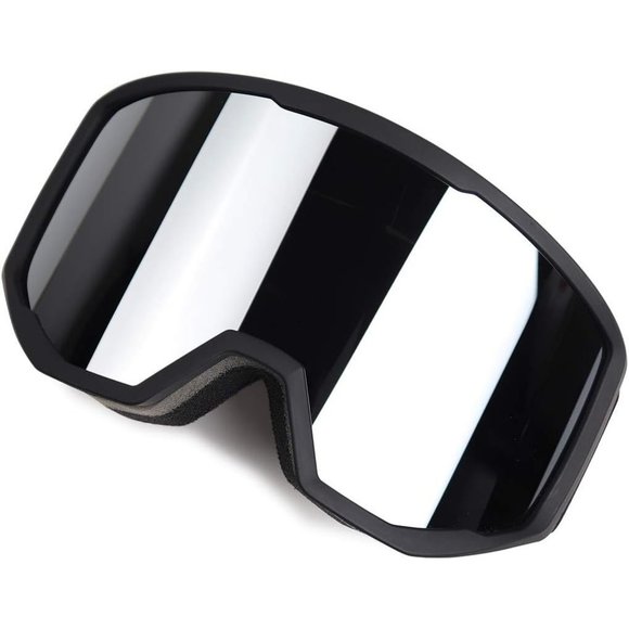 Women OTG Black Frame Sliver Anti Fog UV Protection Snowboard Goggles - Picture 9 of 9